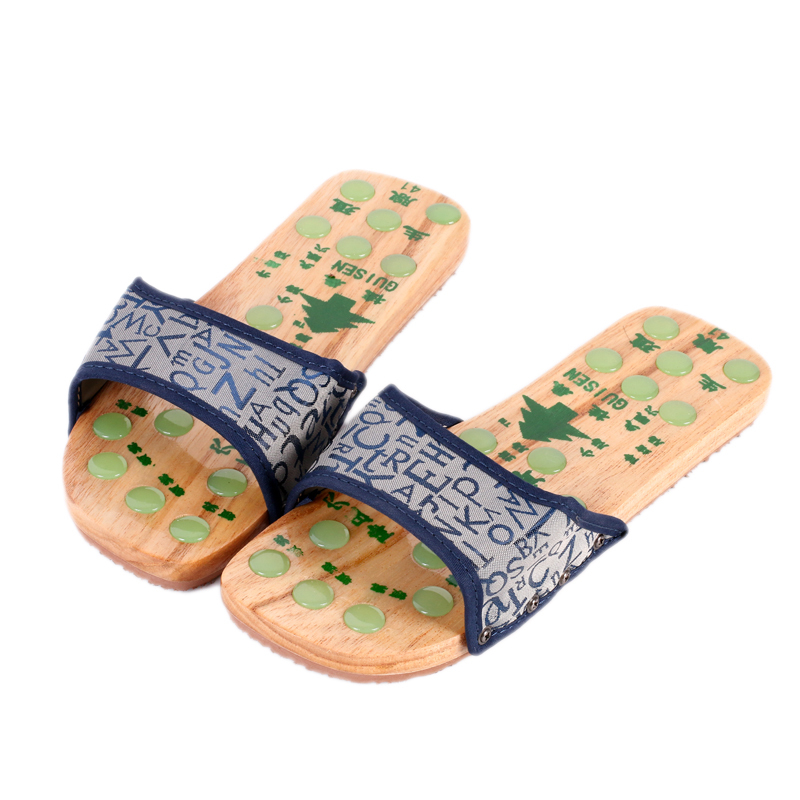 Wooden Massage Slippers for Men and Women, Jade Massage Wooden Clogs, Flat Wooden Slippers, Couple's Wooden Shoes, Available in Multiple Colors