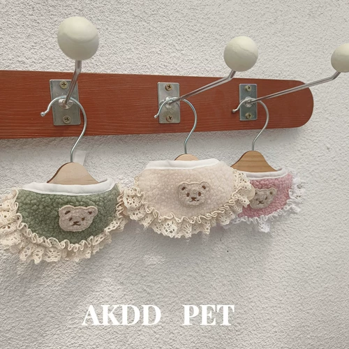 Брендовый оригинальный бархатный нагрудник ручной работы, шарф, милый слюнявчик, чокер, с медвежатами