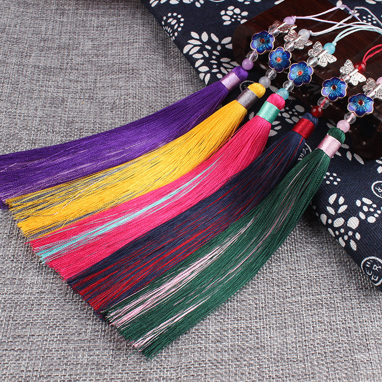 Fan Pendant Small Pendant Bicolor China Wind Flow Susciuzi Diy Ice Silk Hanging Ears Ancient Clothing Hanfu Qipao Press Flap