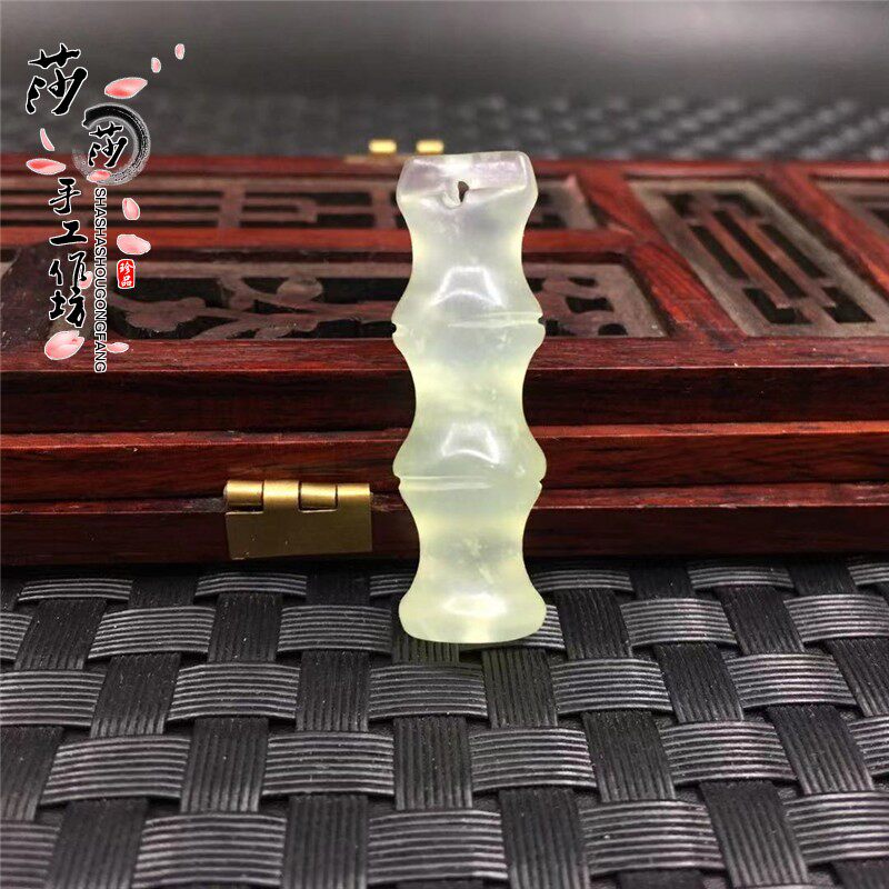 Natural Xiu Jade Bamboo Festival Pendant Transfer Bamboo Rich Expensive Bamboo Key Hanging Accessories Women Chain Bamboo Art Brief About Bag Hang Accessories