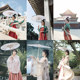 Xia Hui with the same style of the original human fireworks dance umbrella Chinese style with Hanfu cheongsam photo catwalk oil paper umbrella