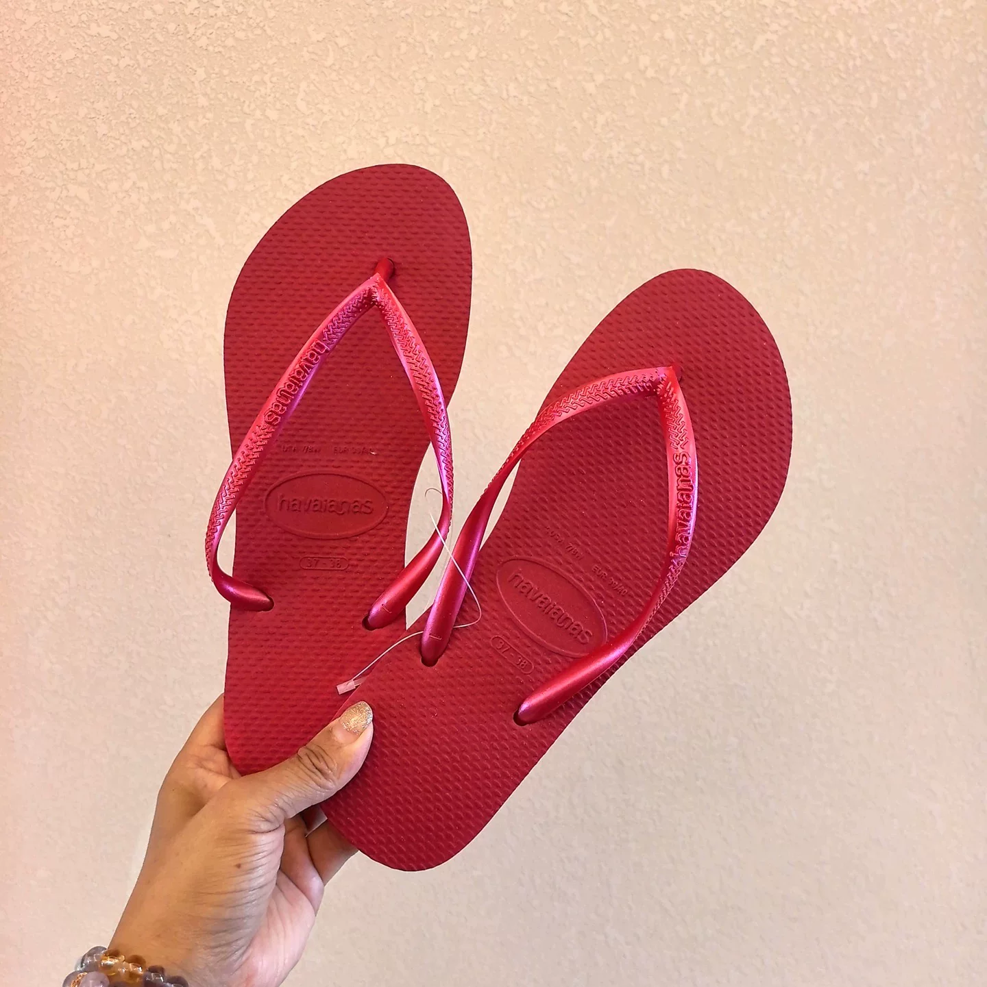 Бразильские шлепанцы havaianas Havana, классические, узкие женские, Victoria's Secret, розовый однотонный цвет, тонкий ремешок, нескользящие сандалии и тапочки