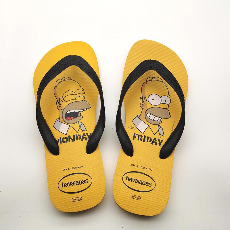2022 Brazil Havaianas Simpsons Couple Flip-Flops for Men and Women to Wear on the Beach