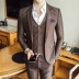 Phù hợp với nam nhỏ phù hợp với Hàn Quốc Slim kinh doanh chuyên nghiệp váy miễn phí nóng chú rể váy cưới ba mảnh phù hợp áo vest nam hàn quốc Suit phù hợp