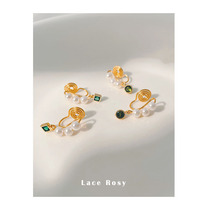 original design retro pearl olive overdraft green personality brief mosquito coil ear clip commute 100 hitch a small earpiece