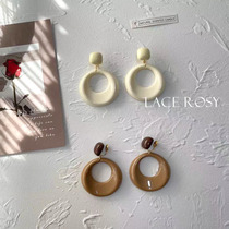 Lace No earbuds Chestnut Cream Mosquito-repellent Mosquito Coil with Exaggerated Retro Port Wind Morandi Milk Tea Color Cirque Ear Spikes