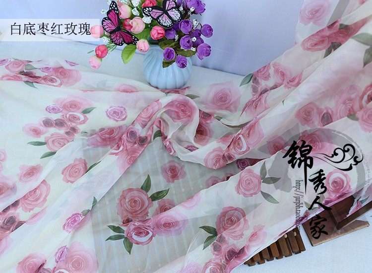 30D vải voan in phong cách Trung Quốc khăn lụa tơ tằm trang phục váy Hanfu váy trang trí váy vải - Vải vải tự làm chất liệu vải cotton
