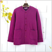 Pure cotton womens three-layer cotton warm coat middle-aged and elderly fattening thin cotton-padded jacket thick warm underwear