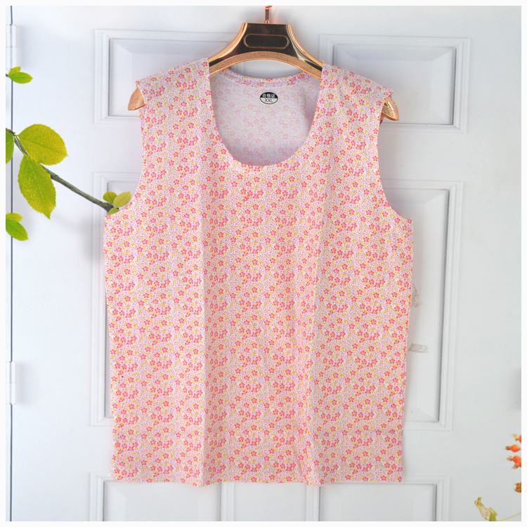 Áo bà già cotton xòe tay áo cỡ lớn kiểu cổ rộng không tay rộng tay áo cũ mẹ áo vải rộng áo mẹ chồng - Áo vest áo ngực su