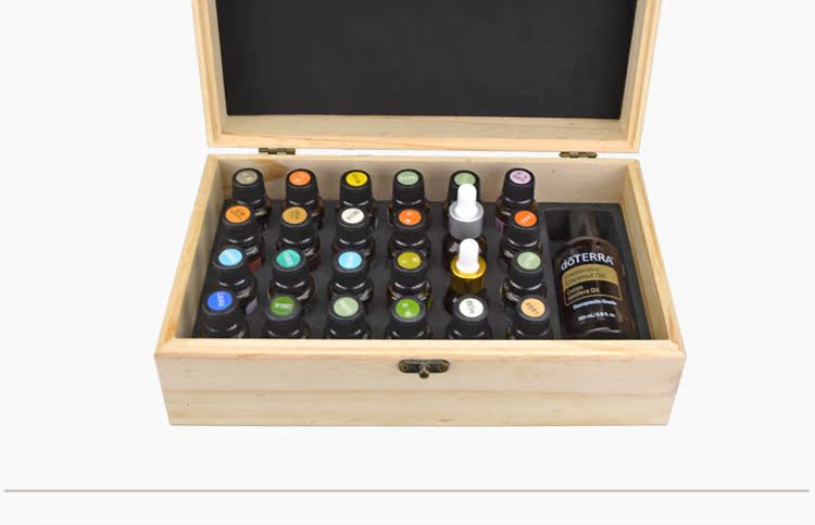 Spot Essential Oil box lưu trữ hộp gỗ thông 15ML multi-Terry áp dụng 25 lưới chống sốc dầu chính hãng đặc biệt - Tinh dầu điều trị tinh dầu kích mọc tóc
