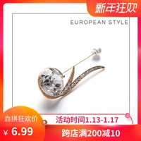 18 mùa hè Han đơn giản kim cương pha lê trâm thủy tinh áo khoác cardigan pin phụ kiện trâm thời trang (SZ) cài áo cao cấp