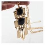 Модный аксессуар, черное длинное ожерелье с кисточками, 99 карат, европейский стиль