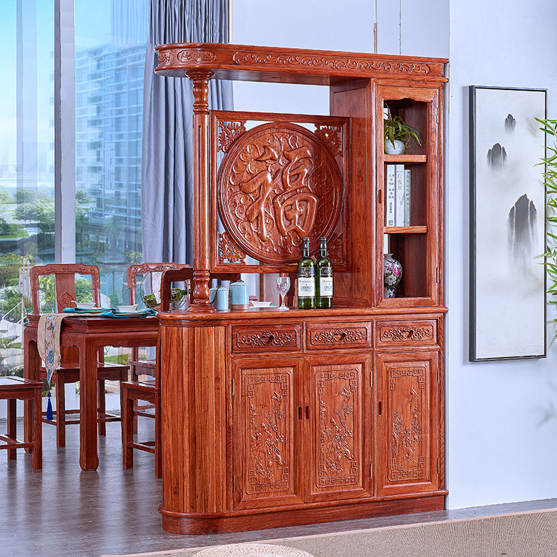Red Wood Xuan Guan Cabinet Flowers Pear Wood Wine Cabinet Living Room Solid Wood Room Cabinet Tingle Hedgehog Purple Sandalwood Entrance Door Two-sided Shoe Cabinet Septal Cabinet