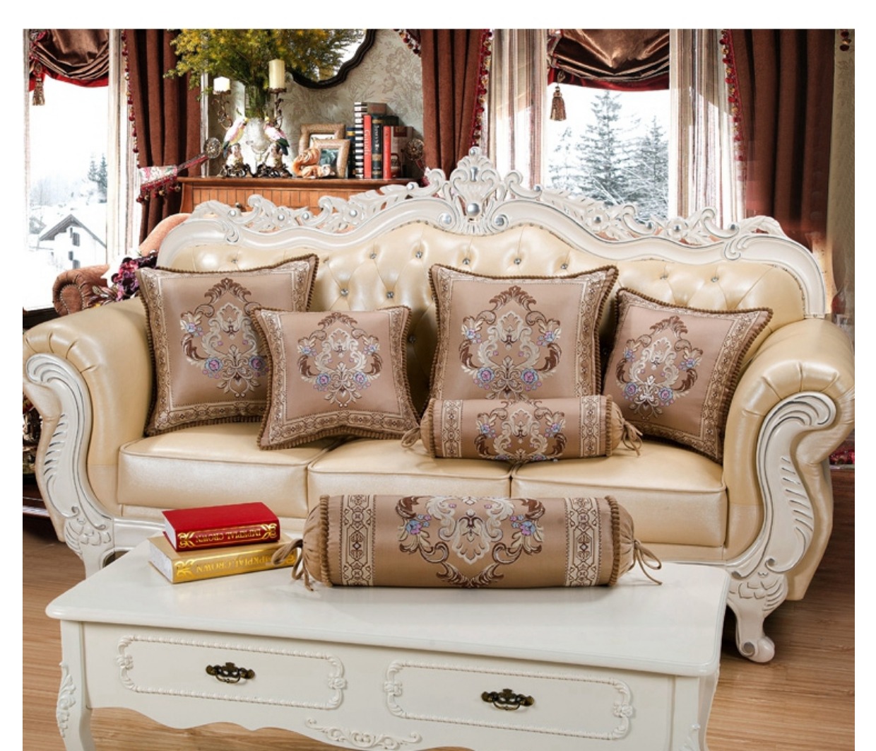Kẹo đa năng châu Âu gối sofa gối gối tay để tăng thời trang gió quốc gia hình trụ đệm eo với lõi Gối văn phòng 2 trong 1