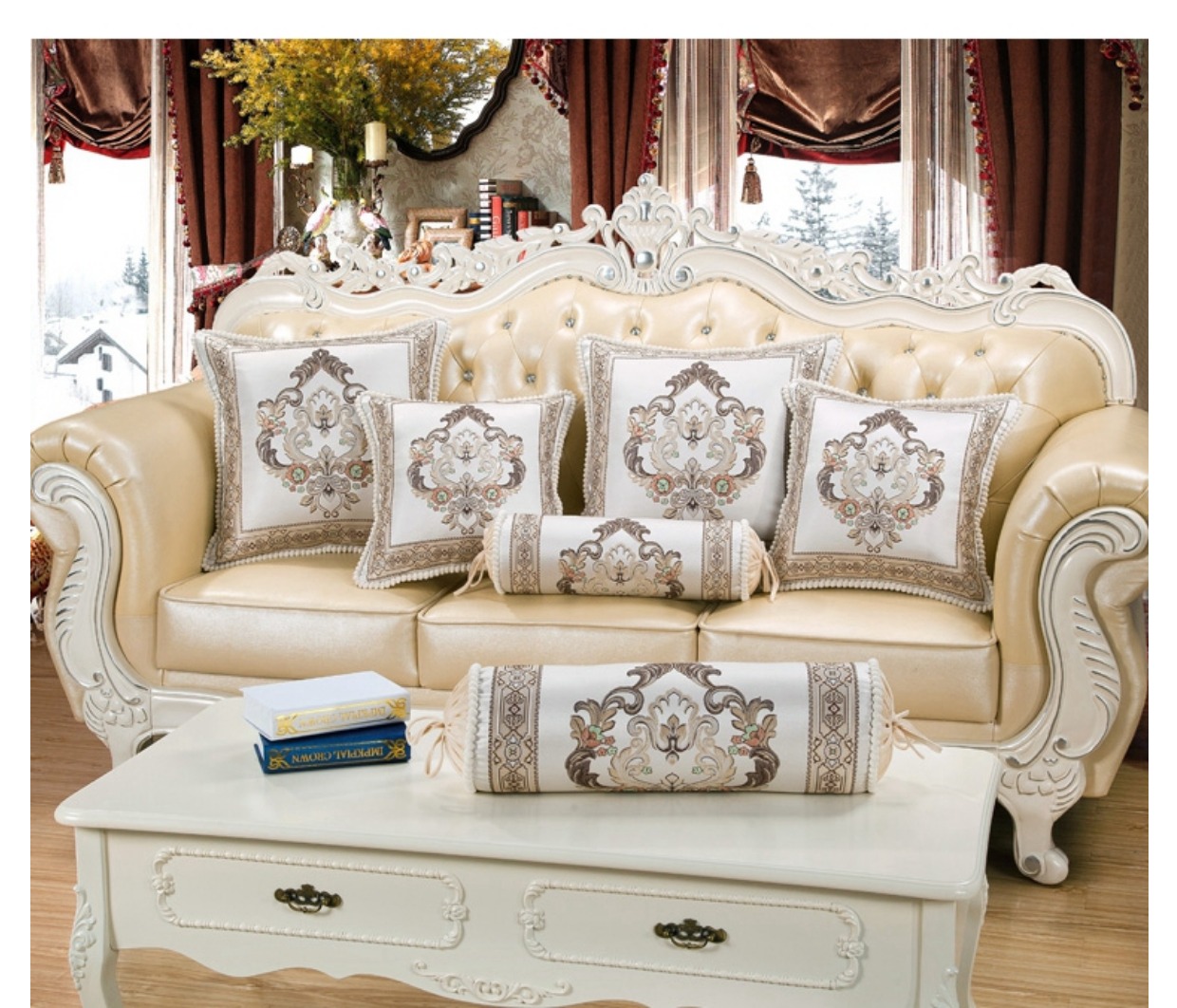 Kẹo đa năng châu Âu gối sofa gối gối tay để tăng thời trang gió quốc gia hình trụ đệm eo với lõi Gối văn phòng 2 trong 1