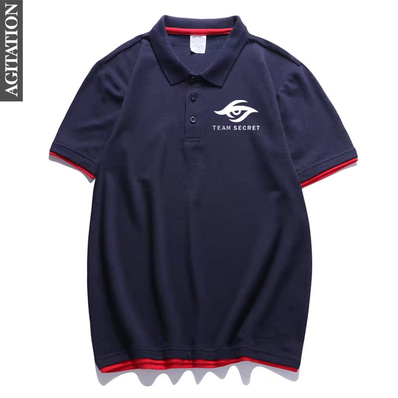 Ngắn tay ve áo T-shirt màu hit POLO áo quần áo in mùa hè của nam giới DotA 2 cuộc đua điện xung quanh tháp dao đội ti7