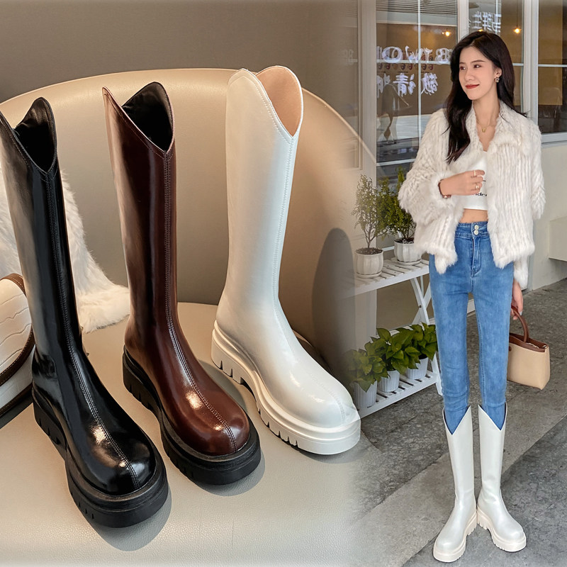 Givenivan three kinds of tube circumference ~ but knee-high boots women are small and thin net red thick-soled high boots 5cm