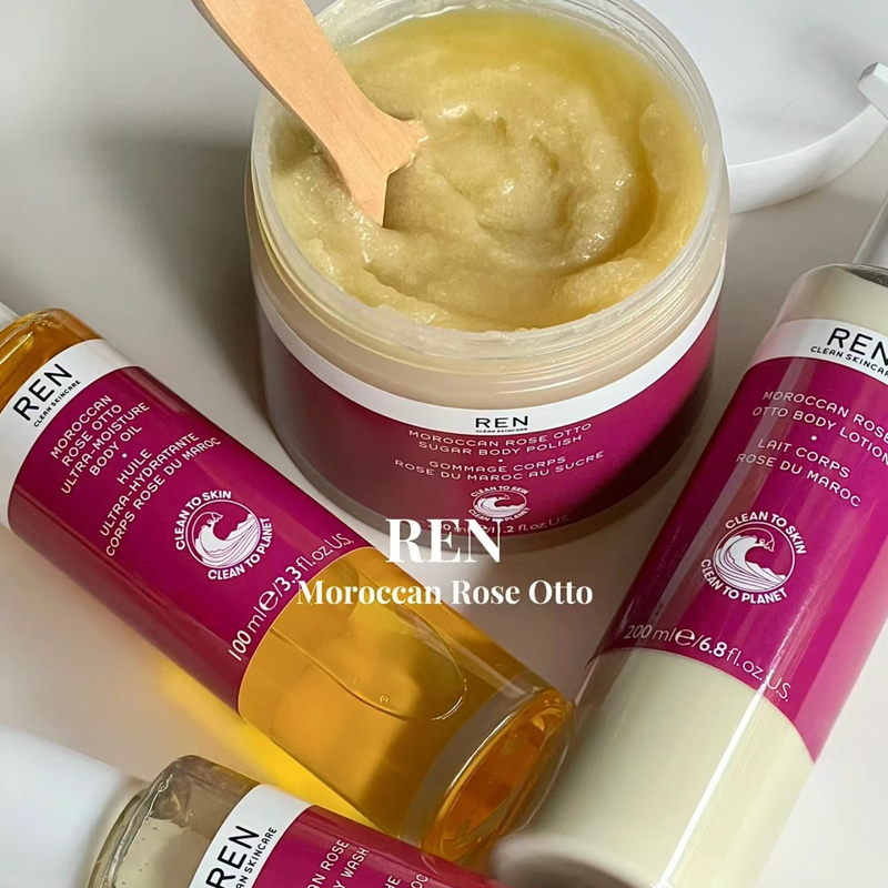 Authorized 27-Year Validity Ren Moroccan Rose Fragrance Body Scrub 330ml Exfoliating and Rejuvenating Zhang Xiaohui