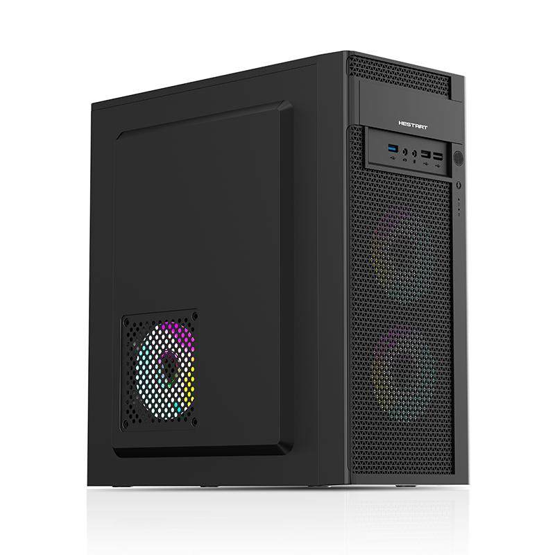 Черная каменная башня DIY мини-кейс для хоста поддерживает ATX большую плату офисный компактный корпус