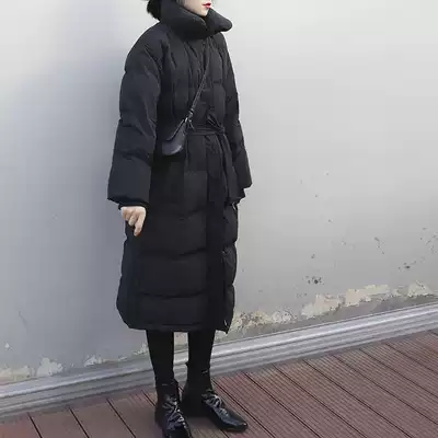 CHICVEN winter New commuter 90 white duck down waist long version down jacket black warm coat
