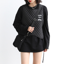 CHICVEN Free Continuation retro niche light and thin cotton waistcoat strap diamond shaped cotton vest female autumn