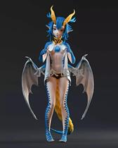 D000010 Animation Dragon woman Skady3D printing model stl handles high - precision material files