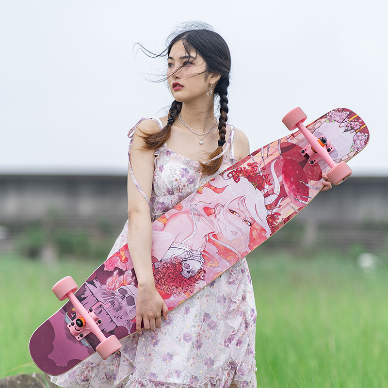 Not on the parent board professional board dance board bone girl series pattern adult boys and girls four-wheel skateboard brush street