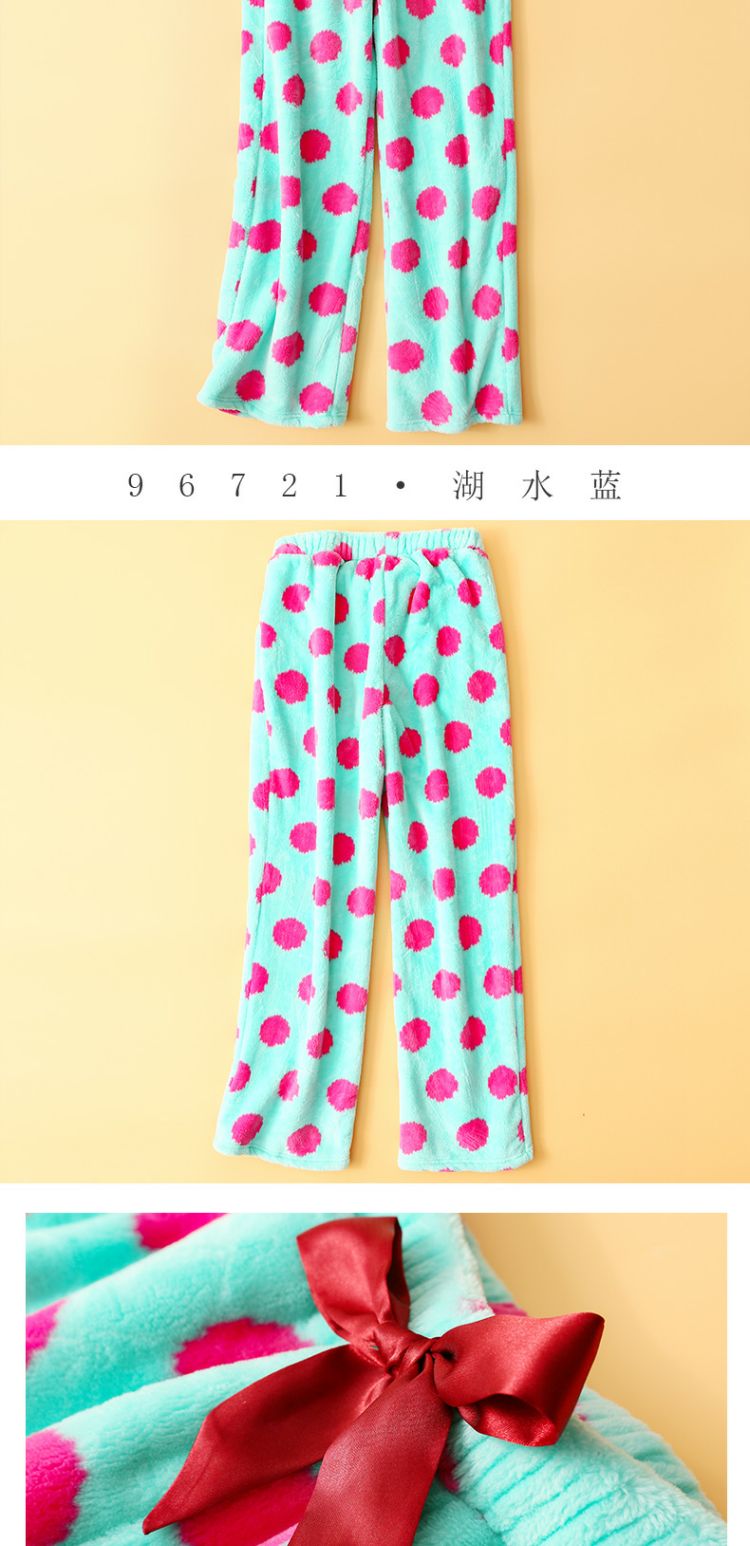 Đồ ngủ nhung san hô Qingtong phụ nữ mùa thu và mùa đông flannel giản dị dày ấm len sang trọng quần lỏng nhà quần jean nam đẹp