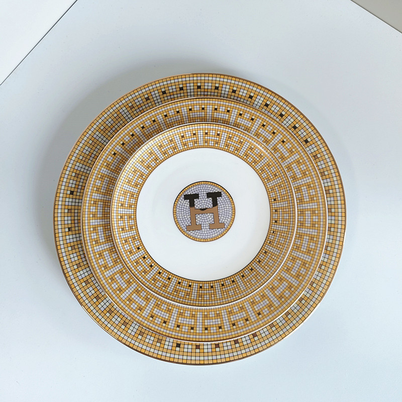 European-Style Bone China Ceramic Trendy Steak Plate Western Food Plate Nordic Household Tableware Dish Plate Shallow Plate