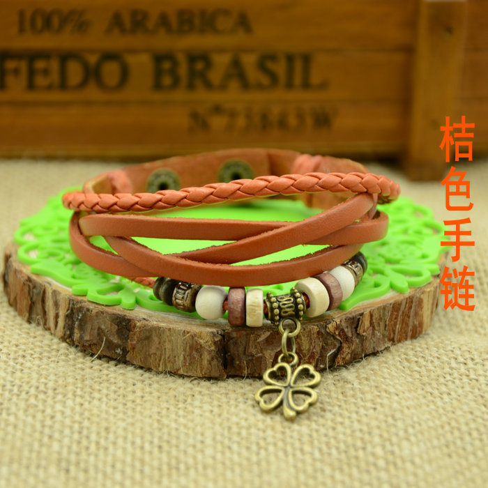 Vòng đeo tay retro Punk phổ biến vòng đeo tay nữ đồ trang sức nam dệt chéo da dây đôi vòng cartier