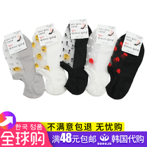 South Korea Dongdaemun Sox childrens boat socks Invisible light mouth anti-fall heel Smiling Face Loving Crystal Silk Socks