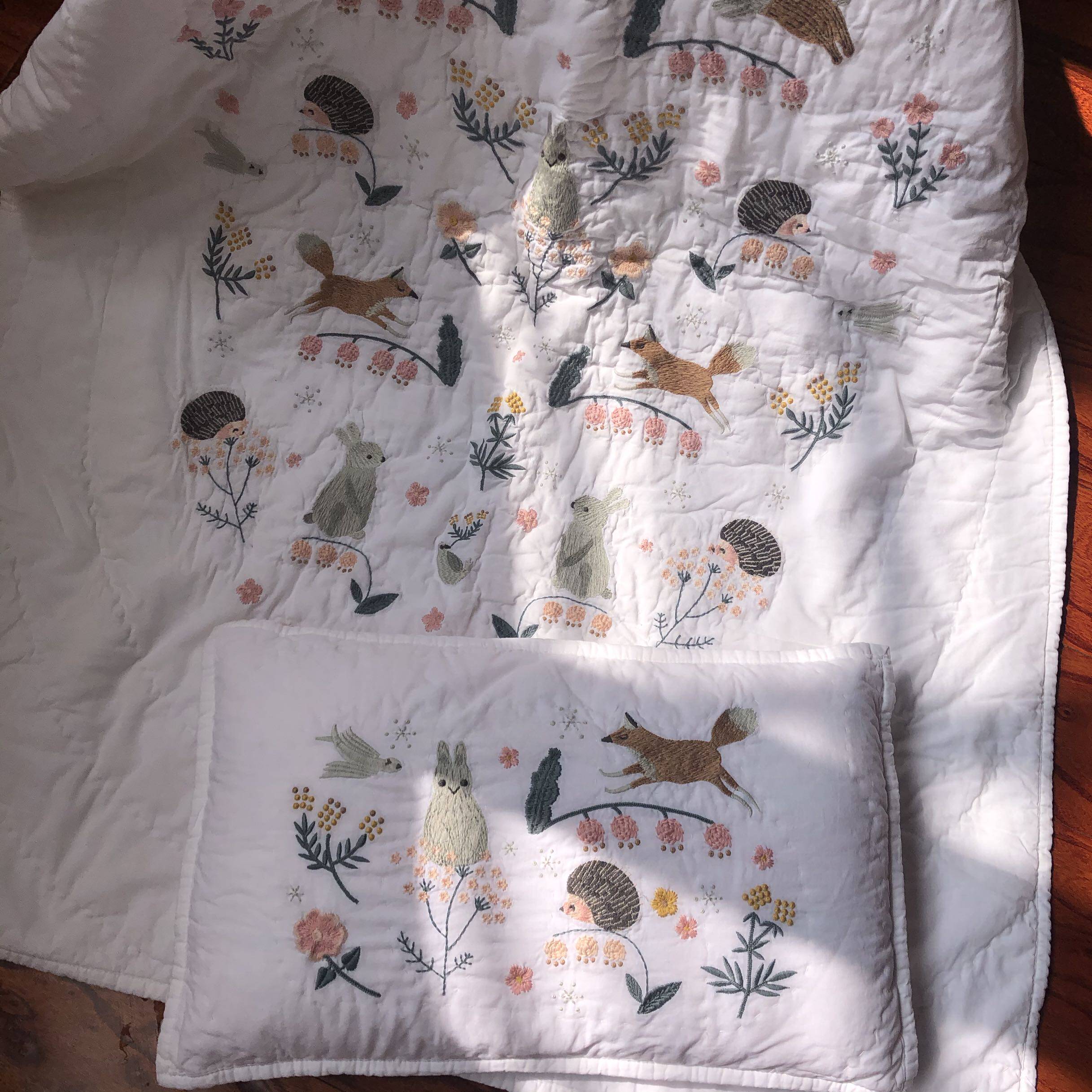 New embroidered delicate pure cotton inner clip cotton ~ soft child boy by 97 * 127cm