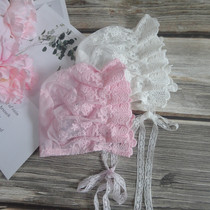 Baby hat lace female baby summer hat Newborn thin mesh lace Princess visor 0-3-6 months