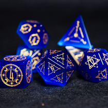 Sapphire Cat Eye COC Running Group Dice Cthulhu DND Dice TRPG Dice Magic Card Dice Magic Array Theme