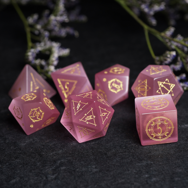 Pink Cat Eye COC Running Group Dice DND Dice Cthulhu Mythos Starry Sky Magic Theme Gem Dice 20 Sides