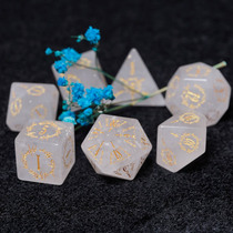 Natural White Crystal COC Running Group Dice Ksu Rusu Running Group Table Tours 20 Faces Dice D20 Gem DND Dice