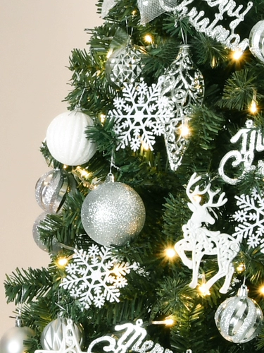 Домашняя зашифрованная рождественская елочная упаковка 1,5 м 2,1 м Светящиеся рождественские декоративные украшения Зеленые большие украшения