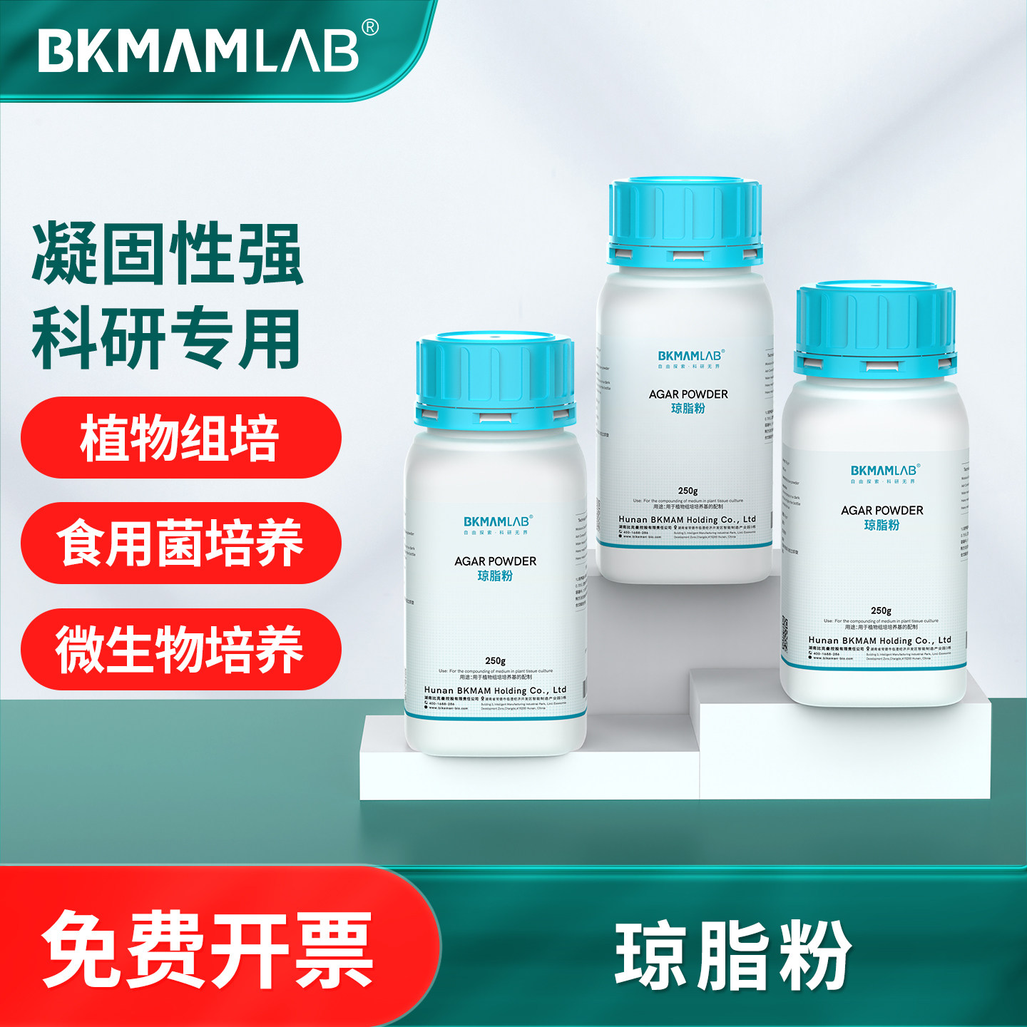 比克曼生物琼脂粉植物组培微生物细菌凝固剂高强度培养基原料