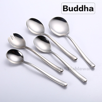  Heavy sense of stainless steel soup spoon Salad fork spoon vegetable spoon More restaurant hotel commercial foreign trade export Buddha