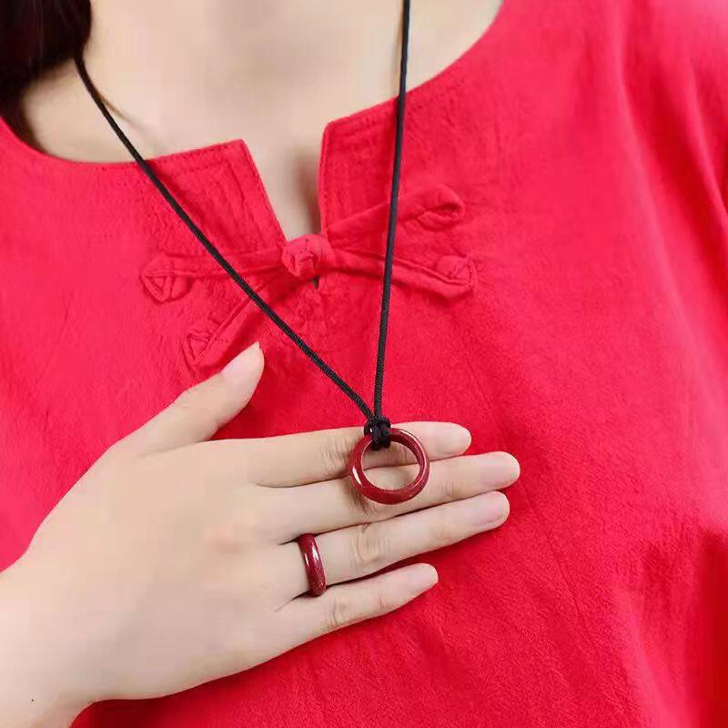 High-content cinnabar purple gold sand ring is born to wear men's and women's popular jewelry gift couples safe and simple ring