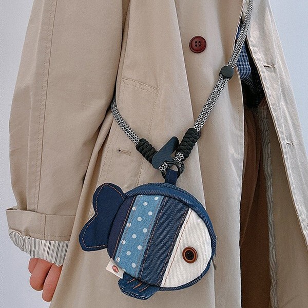 Three-Color Patch Clownfish Coin Purse 2025 New Cute Versatile Mini Bag Denim Cartoon Earphone Bag Three-Color Patch Clownfish Coin Purse 2025 New Cute Versatile Mini Bag Denim Cartoon Earphone Bag