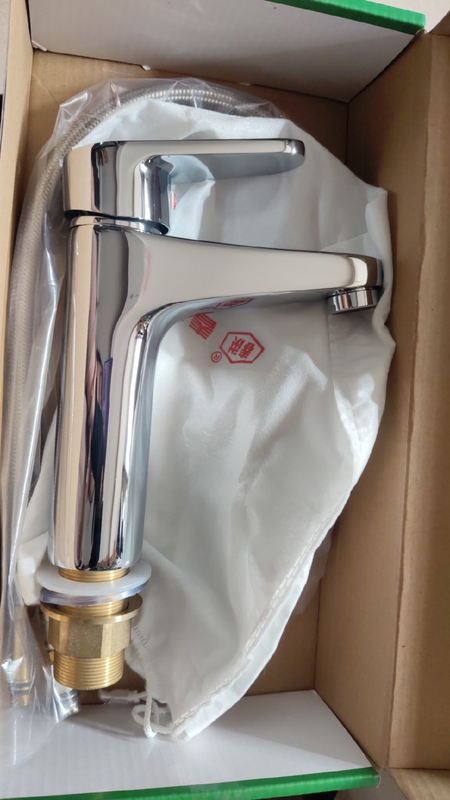 Chunhong Copper Single-Hole Basin Faucet, Hot and Cold Water Faucet, Extended Washbasin Faucet Spout, Medium-High Mixer Faucet 83009