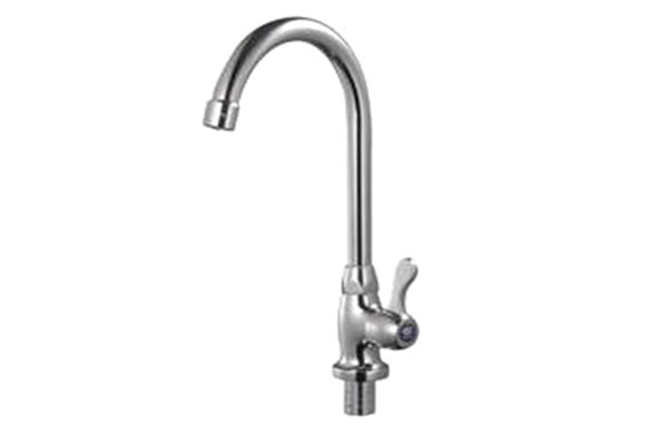Hengying Full Copper Steel Tube Sink Vegetable Basin Single Cold Rotatable Large Bend Tap