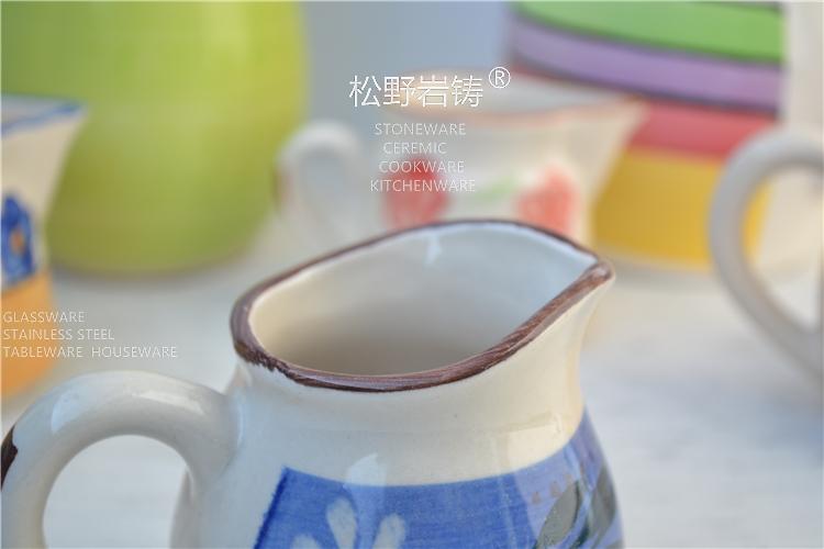 Bình béo bụng bằng gốm vẽ tay Bình sữa mini bình sữa pha cà phê trà chiều bình pha cà phê thông minh