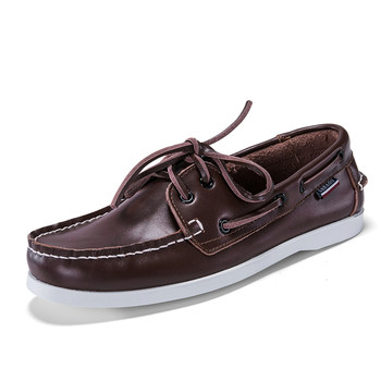 Sbbaoo british style men's sailing shoes lace up casual loafers non-slip daily wear light business