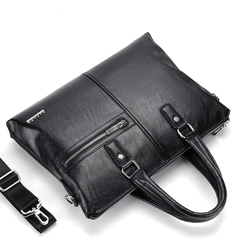 New soft leather men's bag handbag men's shoulder crossbody bag computer bag horizontal section business briefcase male Korean version