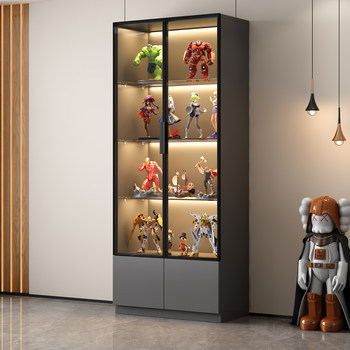 Glass Door Transparent Display Cabinet for Figurines, Living Room Home Wine Cabinet, Blind Box Toy Model, Lego Bookshelf Display Bookcase