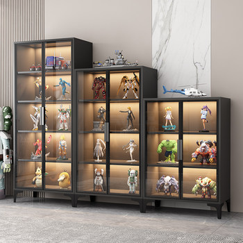 Glass Door Display Cabinet, Light Luxury Bookcase, Lego Model Toy Storage Display Cabinet, Transparent Building Block Storage Rack