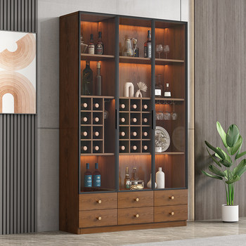 Glass Small Wine Cabinet Display for Living Room 2026 New Model Wine Rack High-End Light Luxury Modern Home Wall-Mounted Commercial Sideboard