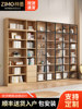 Wooden Bookcase with Glass Doors, Display Wine Cabinet, Home Living Room Integrated Wall-To-Ceiling Bookshelf, Solid Wood Display Cabinet